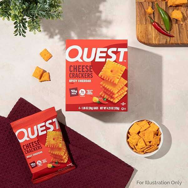 Quest Nutrition Cheese Crackers, Spicy Cheddar Blast, 10g of Protein, Low Carb, Made with Real Cheese, 12 Count (1.06 oz Bags) - Image 7