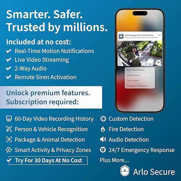 Arlo Video Doorbell 2K (2nd Gen, Latest Release), Wireless or Wired, Package Detection, Person & Vehicle Recognition, 1-Month Secure Plan, 2-Way Audio, Night Vision, Head to Toe Video View - Image 5