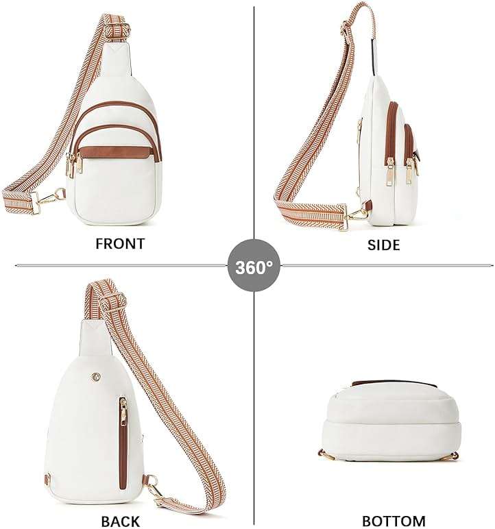 BOSTANTEN Sling Bag for Women Leather Crossbody Bags Fanny Pack Chest Bag for Travel - Image 9