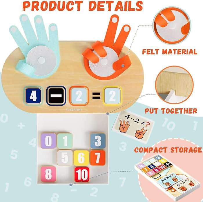 TOP BRIGHT Preschool Number Blocks Counting Toy for Toddlers 3-5 Year Old Boys Girls, Montessori Math Manipulatives, Educational Learning Gift with Storage Box - Image 6