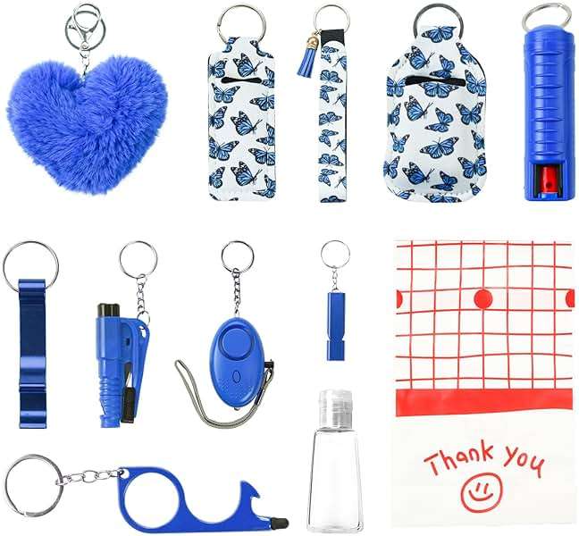 Zesirmay Keychain Set for Women with Alarm, Pom Pom, Whistle, Gifts for Girls, Friends, Women, Mom and Daughter - Image 2