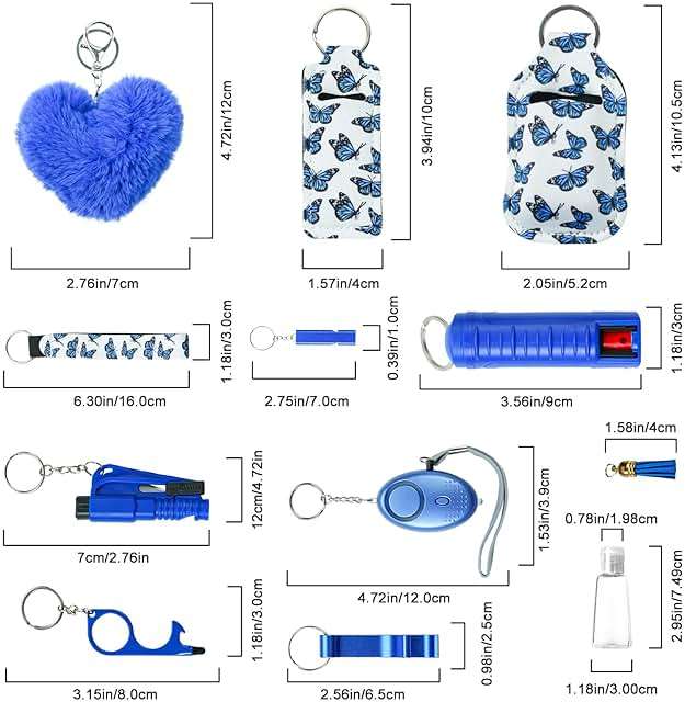 Zesirmay Keychain Set for Women with Alarm, Pom Pom, Whistle, Gifts for Girls, Friends, Women, Mom and Daughter - Image 3