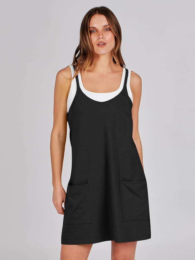 ANRABESS Women Athletic Dress Summer Tennis Workout Active Sports Mini Romper Dress Built in Shorts Travel Vacation Clothes - Image 3