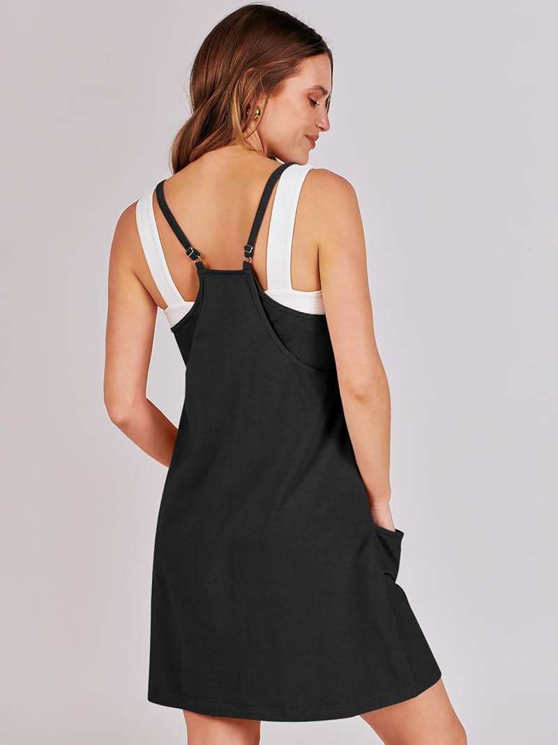 ANRABESS Women Athletic Dress Summer Tennis Workout Active Sports Mini Romper Dress Built in Shorts Travel Vacation Clothes - Image 5
