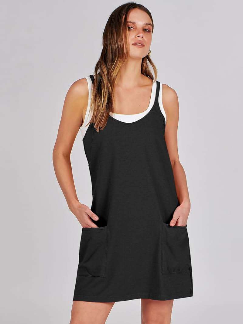 ANRABESS Women Athletic Dress Summer Tennis Workout Active Sports Mini Romper Dress Built in Shorts Travel Vacation Clothes - Image 7