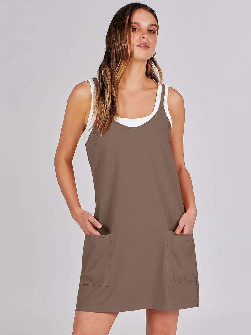 ANRABESS Women Athletic Dress Summer Tennis Workout Active Sports Mini Romper Dress Built in Shorts Travel Vacation Clothes - Image 7