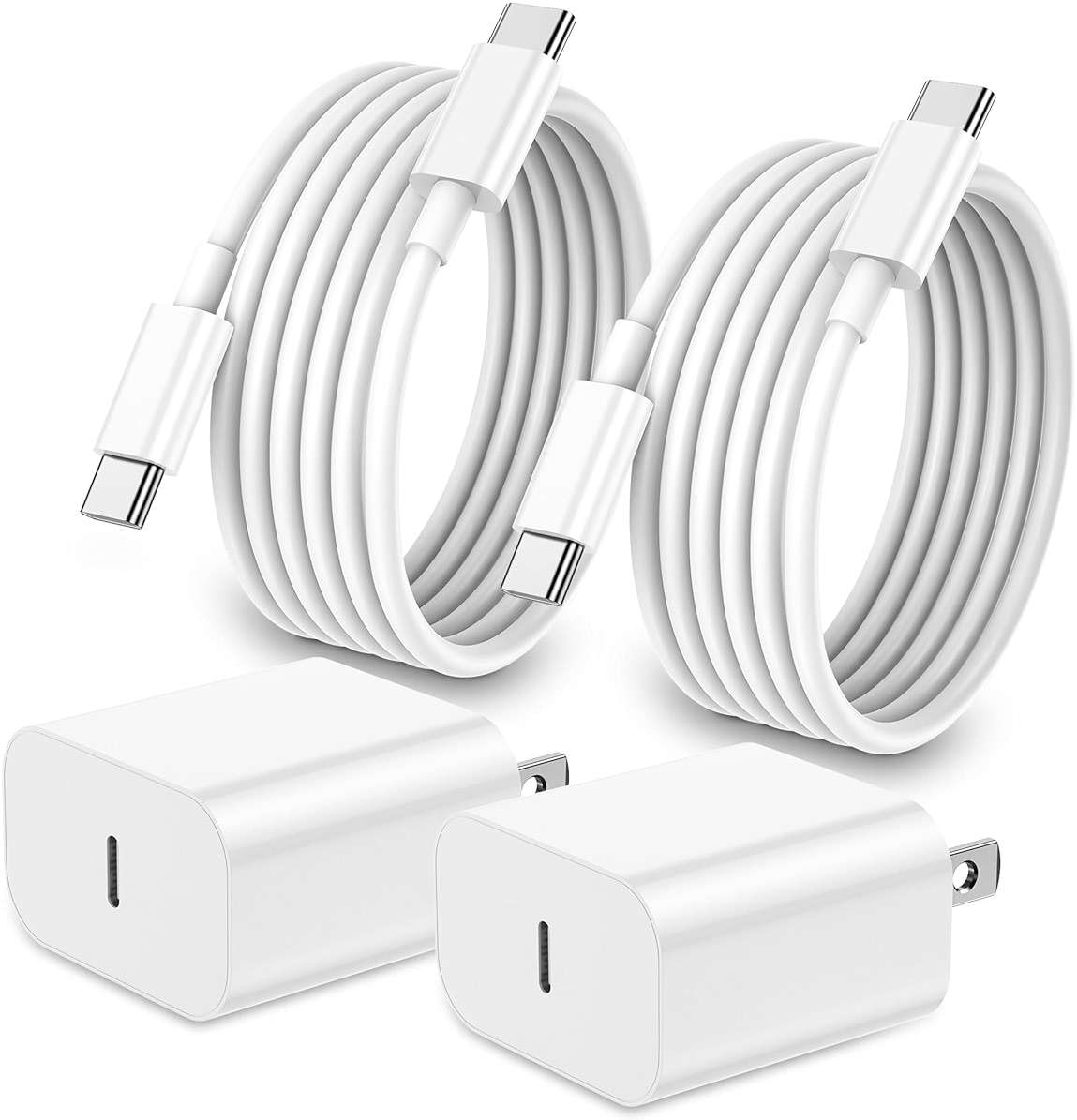 iPhone 17 16 15 Charger Fast Charging,2Pack 20W Apple iPad USB C Wall Chrager Block with 6FT USB C to C Cable for iPhone 17/Pro/Pro Max/17 Air/ 16/16 Pro/16 Pro Max/15/Plus/Pro/Pro Max (White) - Image 1