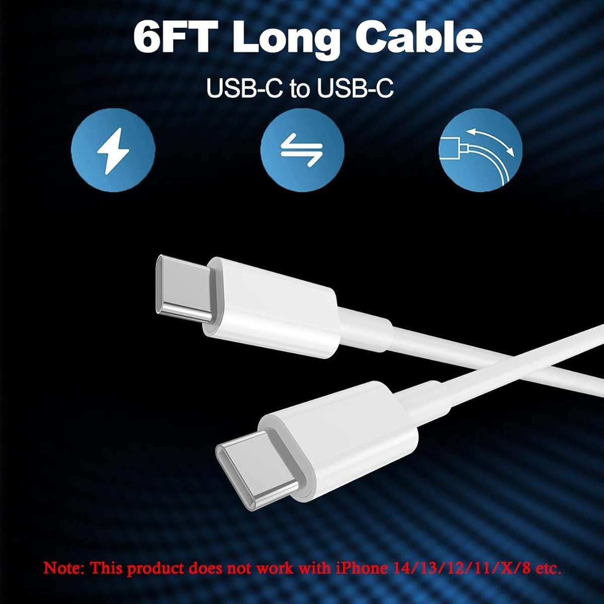 iPhone 17 16 15 Charger Fast Charging,2Pack 20W Apple iPad USB C Wall Chrager Block with 6FT USB C to C Cable for iPhone 17/Pro/Pro Max/17 Air/ 16/16 Pro/16 Pro Max/15/Plus/Pro/Pro Max (White) - Image 2