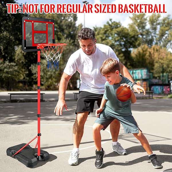 Kids Basketball Hoop with Stand, Adjustable Basketball Set, Toddler Basketball Toys for Boys Age 3 4 5 6 7 8, Indoor Outdoor Backyard Sport Game Gifts - Image 2