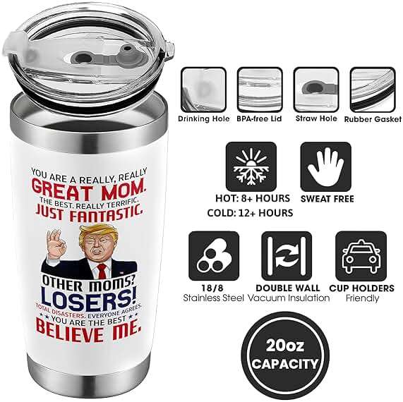 UMACVN Gifts for Mom from Daughter Son - Christmas Gifts for Mom Wife - Birthday, Christmas, Valentines Day Gift for Moms - Gift for Mama, Moms, Mother - 20 Oz Stainless Steel White Tumbler - Image 5