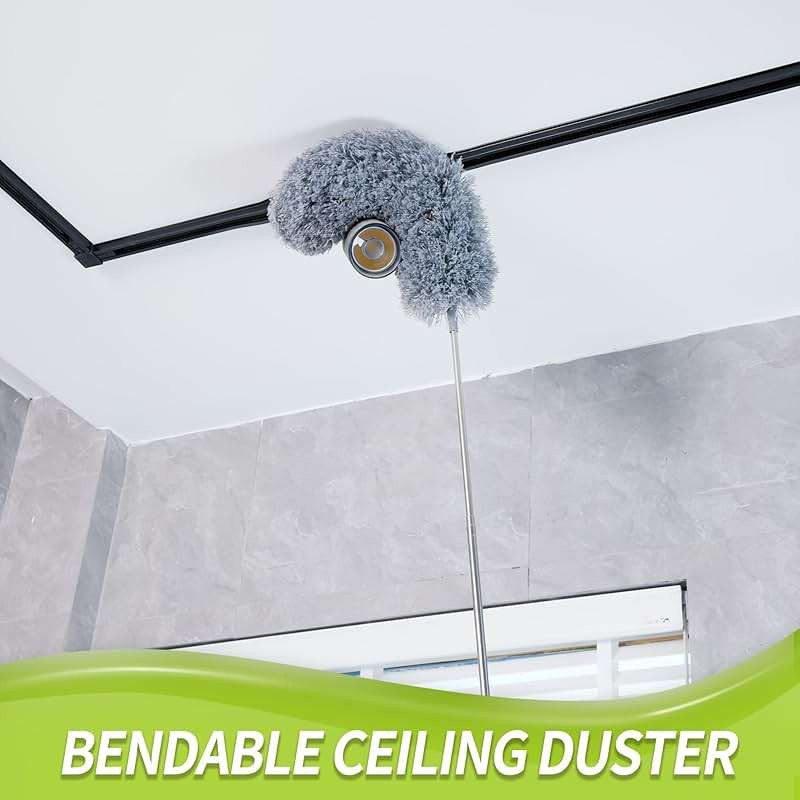 IVYROLL Duster with Extension Pole for Cleaning (2 Microfiber Heads Kit), 100" Long Feather Duster for High Ceilings with Washable Head, Cleaning Supplies for Housekeeping, Ceiling Fan, Furniture - Image 4