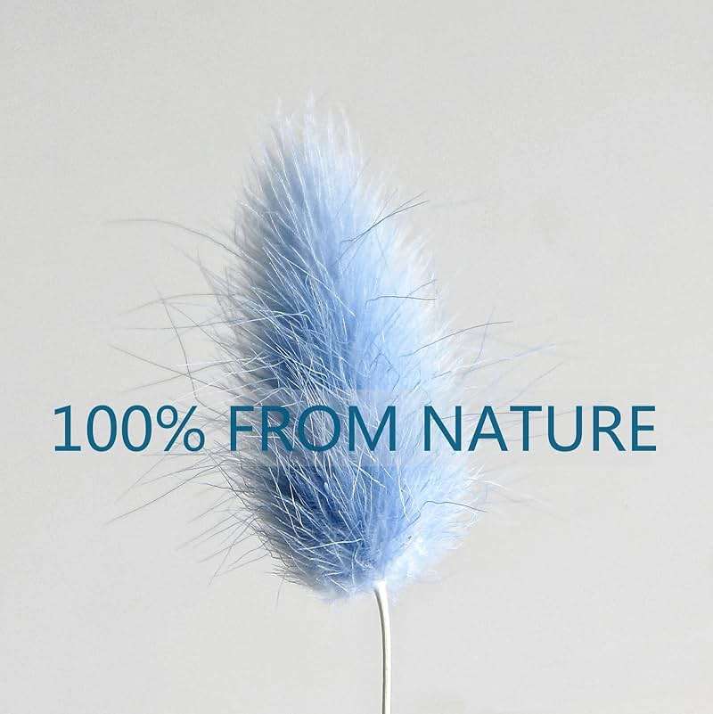 120 PCS Blue Dried Pampas Grass Decor, 17-inch Pompas Floral, Dry Flowers for Decoration, Pampas Grass in Bulk Tall, Blue Bunny Tails Dried Flowers for Boho Wedding Decor - Image 4