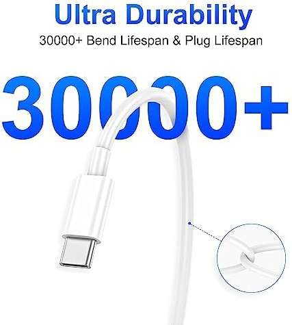 Apple USB C to USB C Charging Cable 4 Pack 10ft,60W [Apple MFi Certified] Compatible for iPhone 15/15 Pro/15 Plus/15 Pro Max New ipad Pro 12.9/11, Air 4/5, Mini 6, MacBook Air, (White) - Image 2