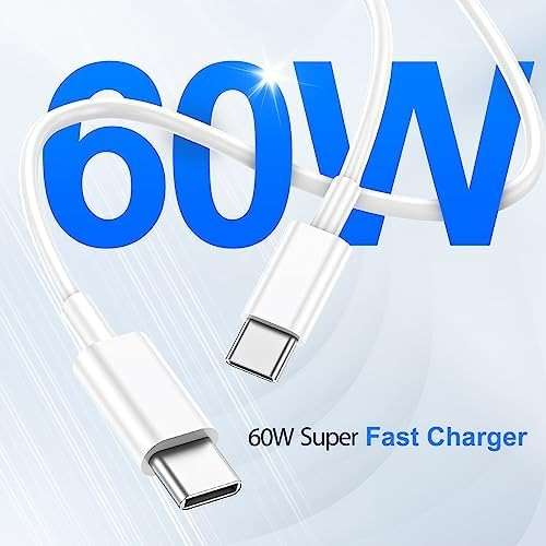 Apple USB C to USB C Charging Cable 4 Pack 10ft,60W [Apple MFi Certified] Compatible for iPhone 15/15 Pro/15 Plus/15 Pro Max New ipad Pro 12.9/11, Air 4/5, Mini 6, MacBook Air, (White) - Image 3
