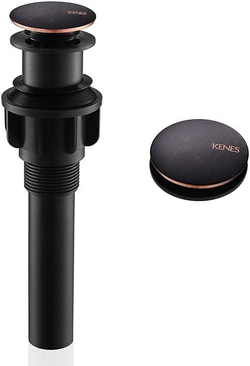 KENES Oil Rubbed Bronze Bathroom Vessel Pop Up Sink Drain, Vanity Faucet Sink Drain Stopper, Sink Drain Assembly Without Overflow Anti Clog Pop Up Drain - Image 1