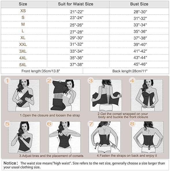 LEACOOLKEY Women Lace-up Bustier Corset Top Sexy Overbust Body Shapewear Waist Cincher Corset - Image 6