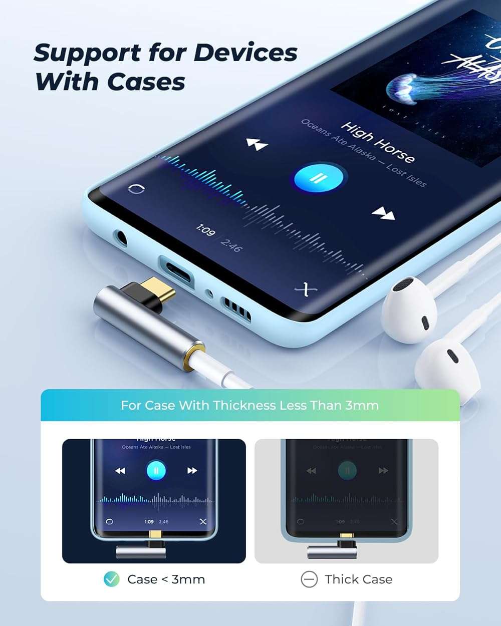 [2 Pack] USB C To 3.5mm Audio Adapter, USB Type C To 3.5mm Female Headphone Jack Dongle Aux Adapter DAC Stereo HiFi Right Angle for iPhone 17 Air, 16 15 Pro Max Plus, iPad Pro Air 5 4, Galaxy S24 S23 - Image 5