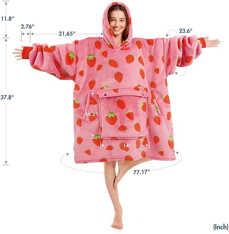 Narecte Cozy Oversized Blanket Hoodie Wearable Blanket Adults Soft Hooded Blanket Hoodie Birthday Gifts for Women Christmas - Image 4