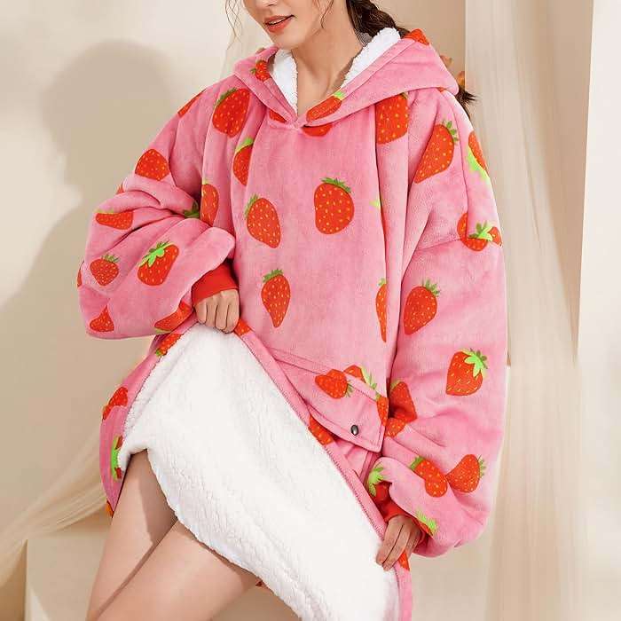 Narecte Cozy Oversized Blanket Hoodie Wearable Blanket Adults Soft Hooded Blanket Hoodie Birthday Gifts for Women Christmas - Image 6