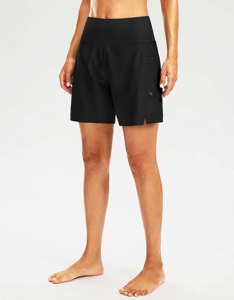 G Gradual Women's 7" Long Swim Board Shorts High Waisted Quick Dry Beach Swimming Shorts for Women with Liner Pockets - Image 2