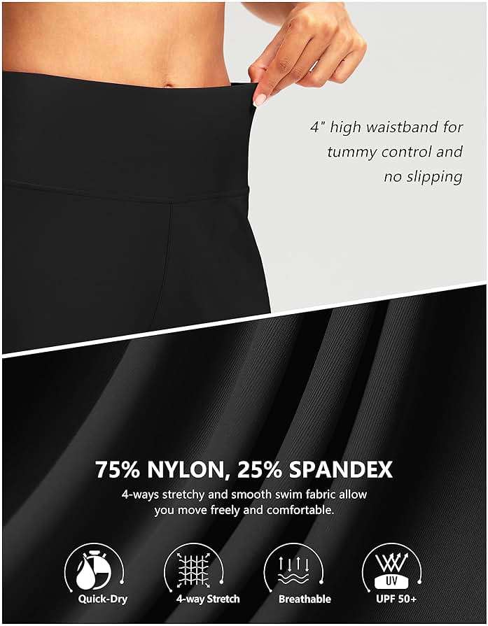 G Gradual Women's 7" Long Swim Board Shorts High Waisted Quick Dry Beach Swimming Shorts for Women with Liner Pockets - Image 4