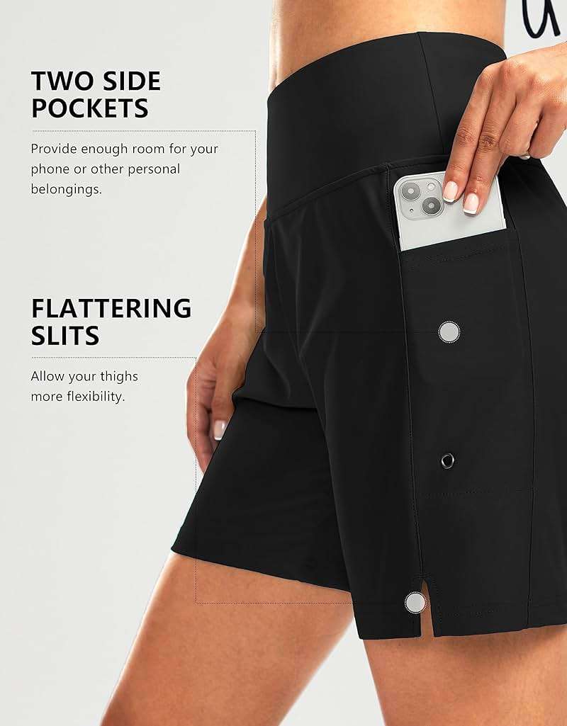 G Gradual Women's 7" Long Swim Board Shorts High Waisted Quick Dry Beach Swimming Shorts for Women with Liner Pockets - Image 5