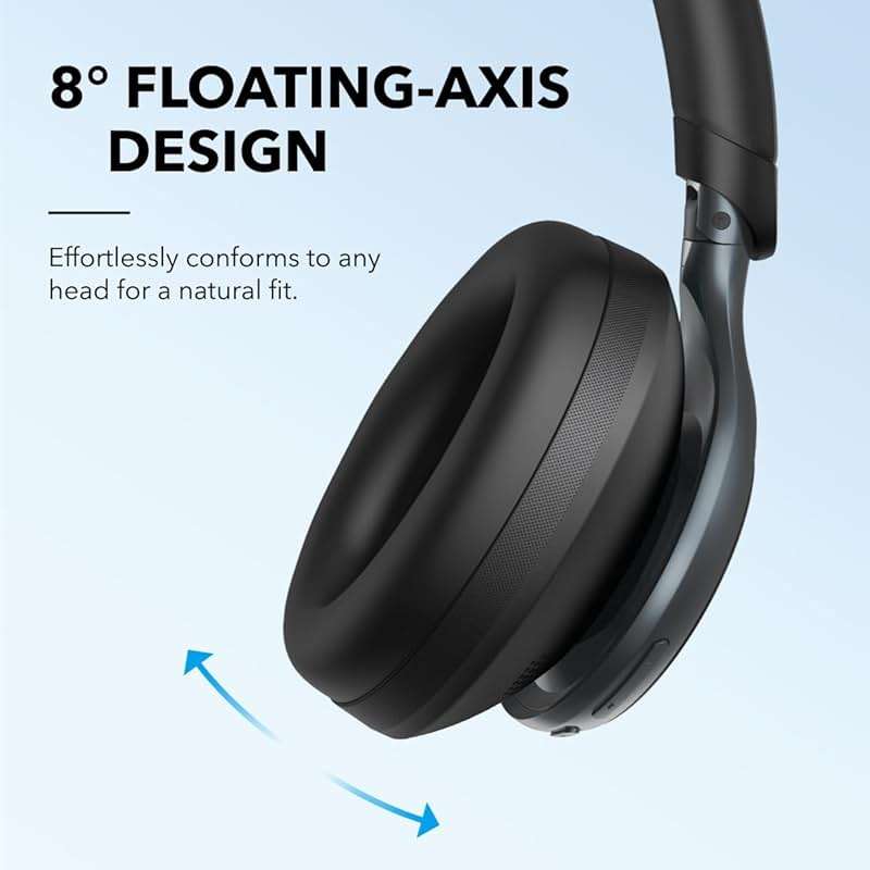 Soundcore by Anker, Space One, Active Noise Cancelling Headphones, 2X Stronger Voice Reduction, 40H ANC Playtime, LDAC Hi-Res Wireless Audio, Comfortable Fit, Clear Calls, Bluetooth 5.3 (Abyss Black) - Image 6