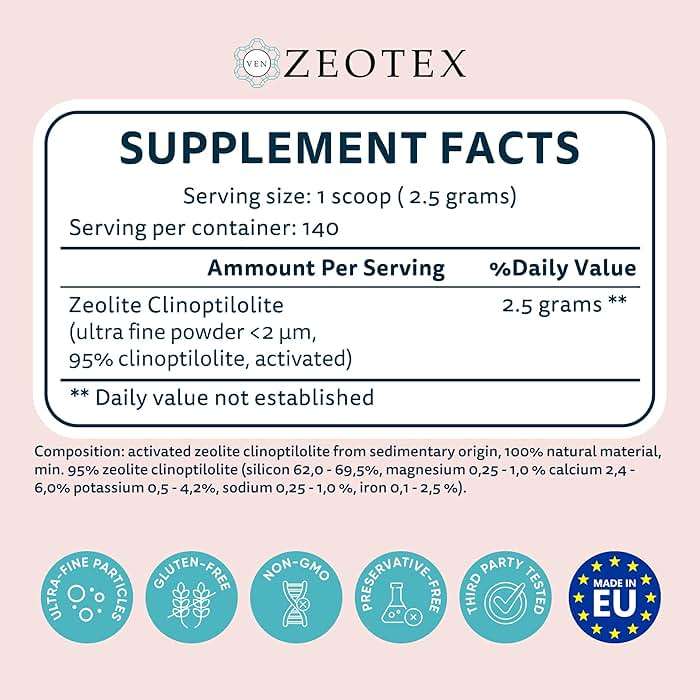 Zeotex 350g Zeolite Detox Powder – Clinoptilolite Supplement for Full Body Cleanse, Gut Health, Energy, Immune & pH Support | Natural Mineral - Image 3