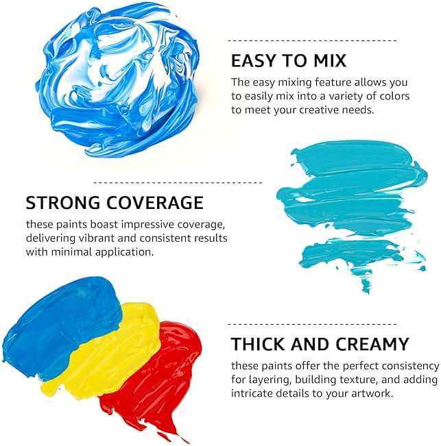 ABEIER Large Bulk Acrylic Paint Set, 15 Colors (473 ml/16 fl oz), Matte Finish, Rich Pigments, Non-Toxic Paints for Painting on Canvas Crafts Wood Ceramic, Ideal for Beginners and Students - Image 4