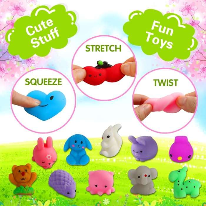 100 Pack Squishies Toys, Tiny Mochi Squishy Fidget Toys Random Bulk Party Favors for Kids 4- 8 8-12 Goodie Bag Pinata Stocking Stuffers Classroom Prizes Treasure Box Egg Fillers Girls - Image 4