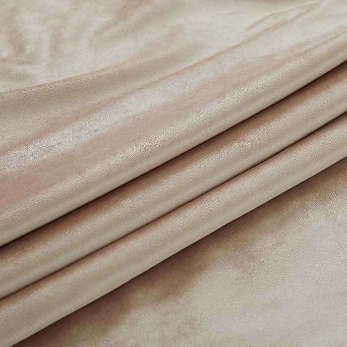 PRIMROSE Champagne Velvet Curtains 84 inch Long for Living Room,Set of 2 Panels Blackout Rod Pocket Back Tab Window Treatment Room Darkening Heavy Decorative Curtains Drapes for Bedroom - Image 7