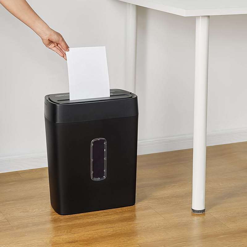 Amazon Basics 12-Sheet Cross-Cut Paper and Credit Card Shredder with Overheat Protection, Black (New Model) - Image 2