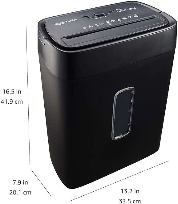 Amazon Basics 12-Sheet Cross-Cut Paper and Credit Card Shredder with Overheat Protection, Black (New Model) - Image 3
