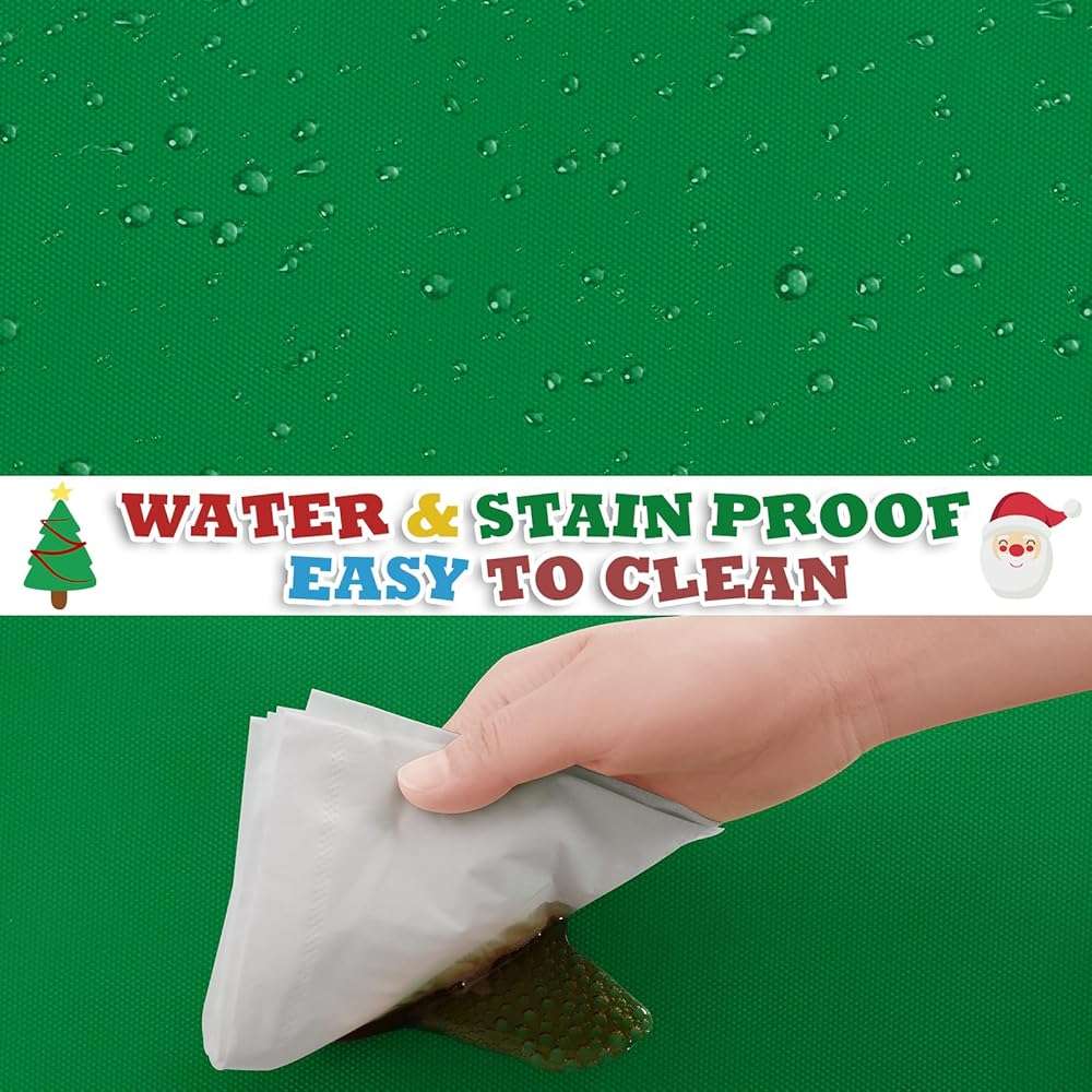 durony 24 Pieces Red, Green, White Disposable Plastic Tablecloth Christmas Colour Waterproof Table Cover 54 x 108 Inch Decorative Table Cloths Table Decorations for Christmas Party Birthday Wedding - Image 4