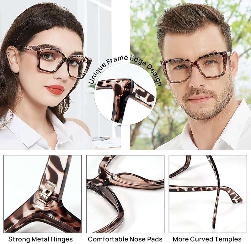WEMOOTANTS Oversized Reading Glasses for Women Men Bold Large Square Readers 1.0 1.25 1.5 1.75 2.0 2.25 2.5 to 3.5 - Image 3