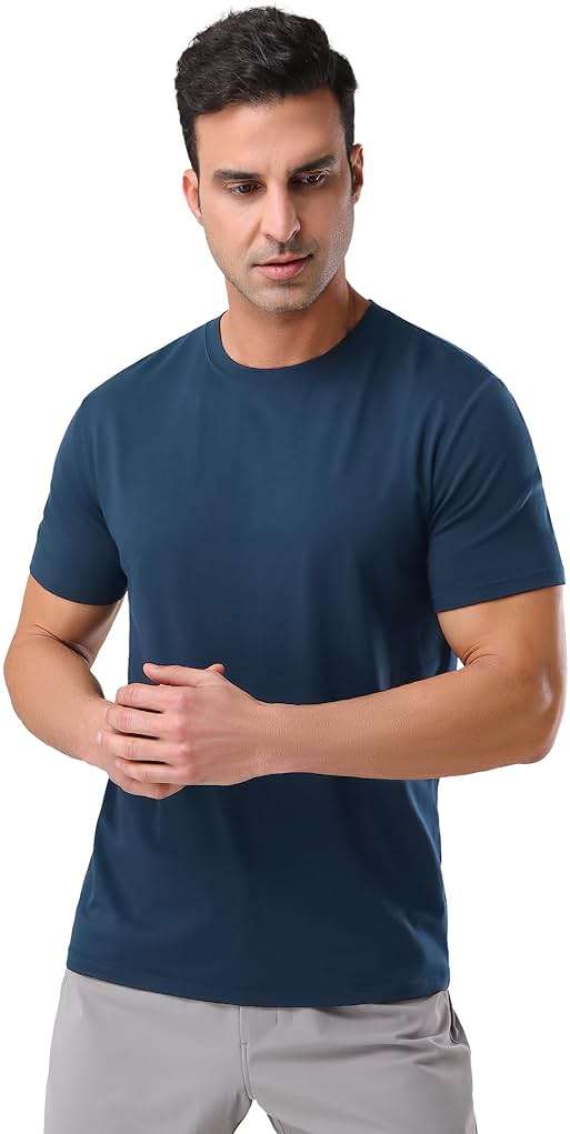 Pioneer Camp Mens Bamboo Viscose T Shirt Ultra Soft Plain Tshirts for Men Cooling Crew Neck Casual Basic Tee Shirt Undershirt - Image 3