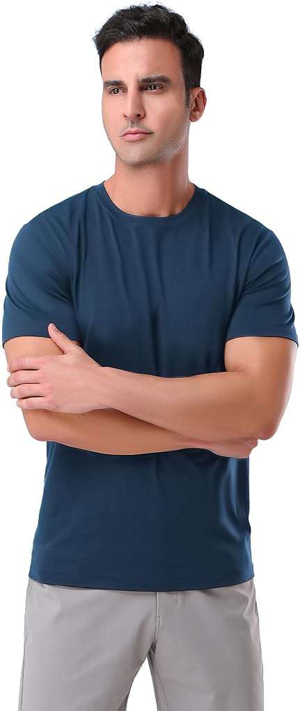 Pioneer Camp Mens Bamboo Viscose T Shirt Ultra Soft Plain Tshirts for Men Cooling Crew Neck Casual Basic Tee Shirt Undershirt - Image 4