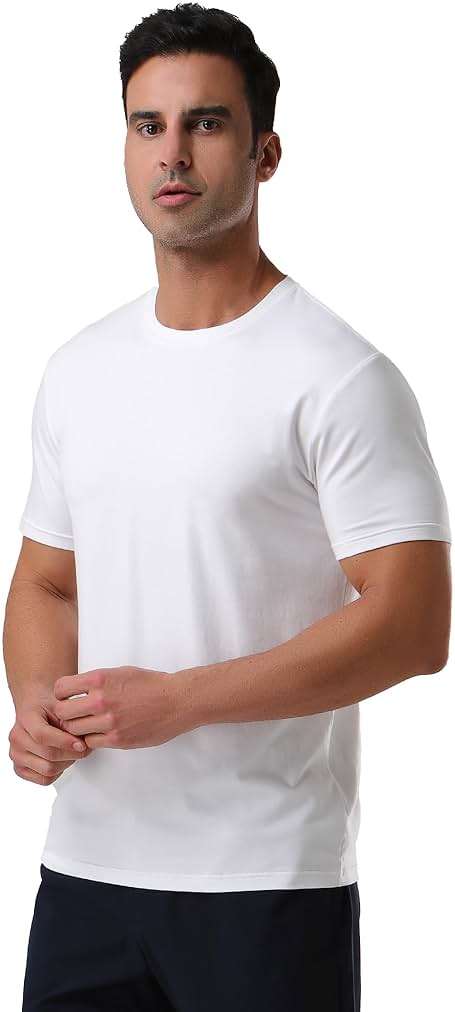 Pioneer Camp Mens Bamboo Viscose T Shirt Ultra Soft Plain Tshirts for Men Cooling Crew Neck Casual Basic Tee Shirt Undershirt - Image 5