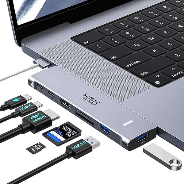 USB C Adapter HDMI Hub for MacBook Pro/Air M5 M4 M3 M2 M1 2025-2018 13" 15" 16", Mac USB C Hub Adapter 7-in-2, MacBook Accessories Dongle with HDMI, Thunderbolt 3, USB C&A Data Ports, 3.5mm Audio - Image 1