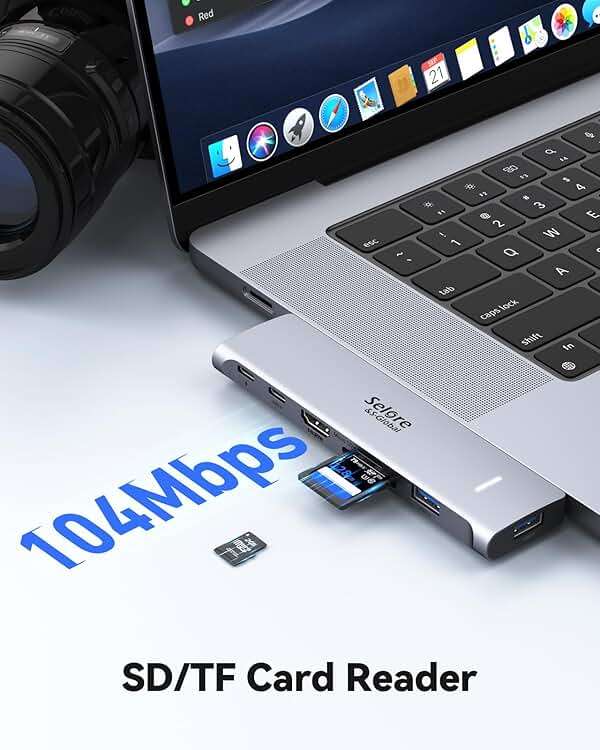 USB C Adapter HDMI Hub for MacBook Pro/Air M5 M4 M3 M2 M1 2025-2018 13" 15" 16", Mac USB C Hub Adapter 7-in-2, MacBook Accessories Dongle with HDMI, Thunderbolt 3, USB C&A Data Ports, 3.5mm Audio - Image 7