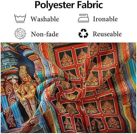 CORFOTO 7x5ft Fabric Colorful India Tanjore Temple Door Backdrop Old India Religion Building Backgrounds for Indian Party Decorations Adults Photo Props - Image 5