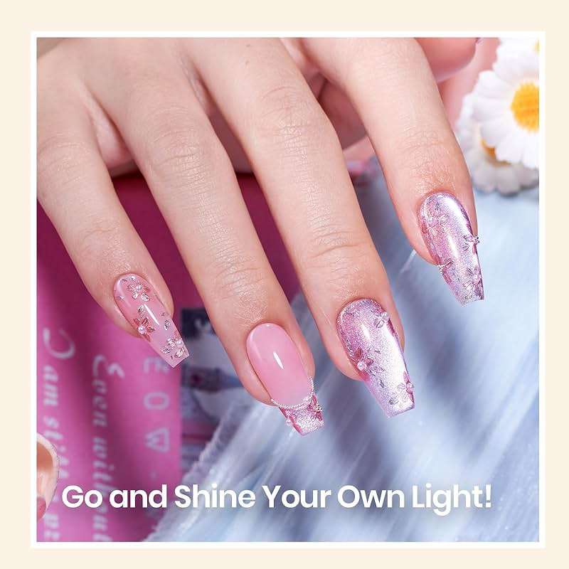 Beetles 3Pcs Top Coat Base Gel & Nail Glue Set, No Wipe Base Coat with 9 In 1 Adhesive Shine Effect Long Lasting Soak Off UV Light Lamp DIY Gifts for Women & Girls - Image 6