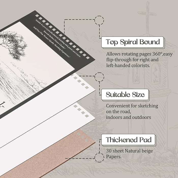 Jexine 40 Pcs 5.5'' x 8.5'' Top Spiral Bound Sketch Book 30 Sheet Each(68lb/100gsm), Sketching Drawing Pad Bulk Artist Sketch Pad Drawing Paper Art Sketchbook for Painting (Tree) - Image 3