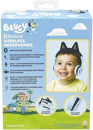 Bluey Bluetooth Headphones for Kids, Volume Reduced Wireless Headphones for School Home or Travel (Bluey) - Image 6