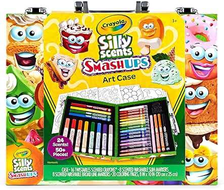 Crayola Silly Scents Mini Inspiration Art Case, Scented Crayons & Markers Set, Art Kit for Kids, Coloring Supplies, Travel Gifts for Kids, Ages 4+ - Image 1