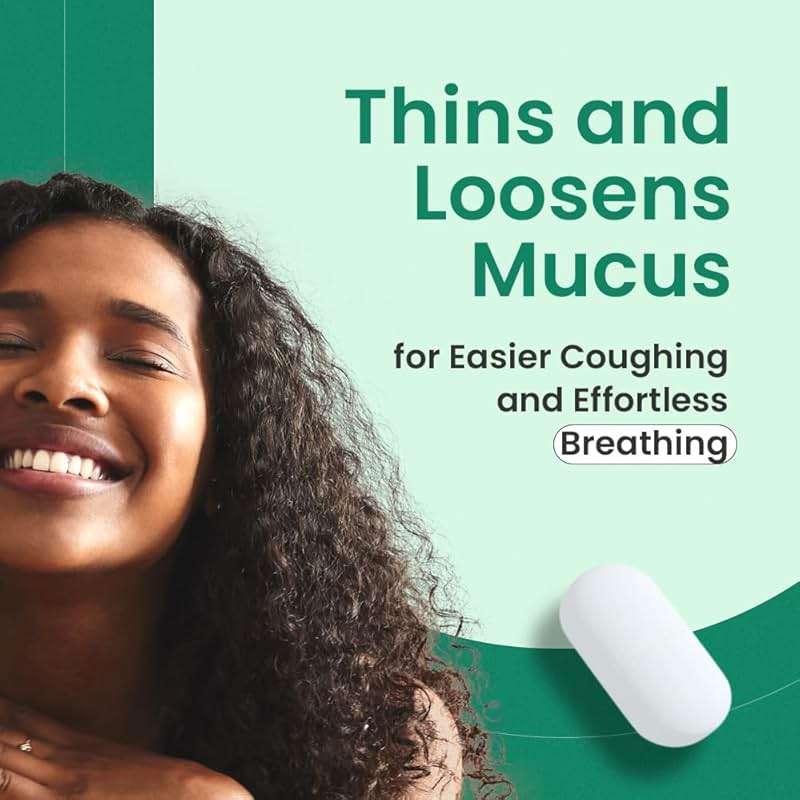 Guaifenesin Expectorant Mucus Relief 1200 mg Maximum Strength, 56 Tablets - Guaifenesin Tablets for Chest Congestion Relief - 12-Hour Extended Release Chest Decongestant - Thins and Loosens Mucus - Image 4