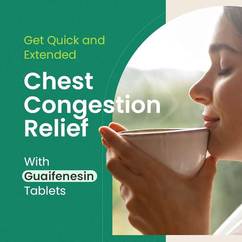 Guaifenesin Expectorant Mucus Relief 1200 mg Maximum Strength, 56 Tablets - Guaifenesin Tablets for Chest Congestion Relief - 12-Hour Extended Release Chest Decongestant - Thins and Loosens Mucus - Image 6
