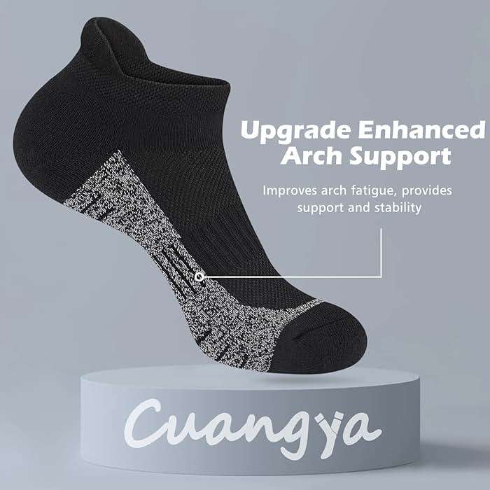 cuangya Ankle Socks for Women - Athletic Low Cut Running Cushioned Socks (3-5 Pairs) - Image 3