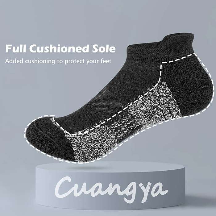 cuangya Ankle Socks for Women - Athletic Low Cut Running Cushioned Socks (3-5 Pairs) - Image 4