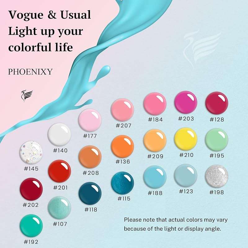 phoenixy 24 PCS Gel Nail Polish Set, 21 Colors Soak Off Gel Nail Kit Nude Pink Red Blue Green Yellow Orange Nail Polish Set with Base Gloss Matte Top Coat Nail Kit Gifts for Women - Image 2